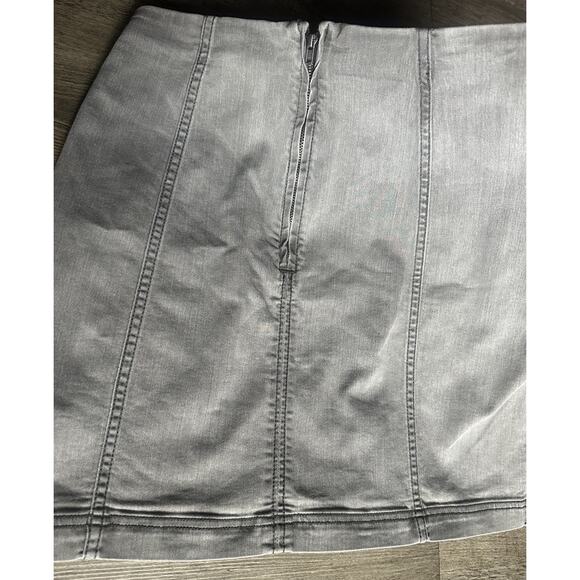 Free People Modern Femme Grey Denim Mini Skirt, EUC, Size12 MSRP $89 - Picture 14 of 16